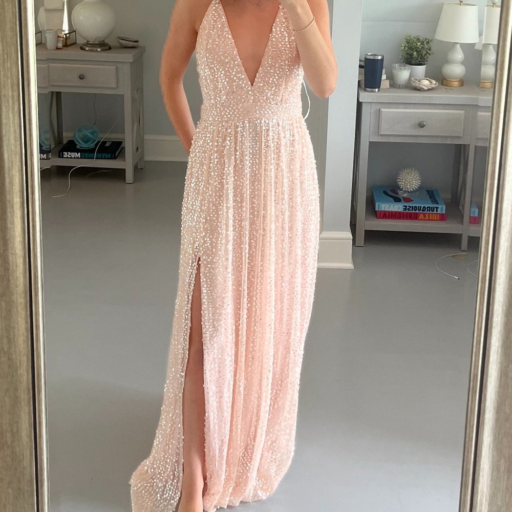 Sequin Light Pink Maxi Dress